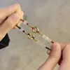 Celebridad de Internet Conconcéntrico Ágata Redondo Cuerda de Mano Tejida a Mano Estilo Ins para Mujer Cuerda Negra Roja Simple Pulsera de Mejor Amigo para Pareja Regalo