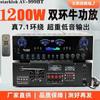 Amplificador de potencia doméstico de alta potencia de 500 W, amplificador de potencia de cinco canales, amplificador de potencia para canciones K altas, control remoto Bluetooth incorporado
