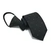 Vestido sin corbata Etiqueta negra Camisa de negocios coreana para hombre Versión estrecha de 7 cm Trabajo Corbata con cremallera Seguridad