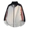 NASA SOBRE Sudadera tipo cárdigan pesada estilo americano, nueva colección otoño/invierno para hombre, prenda exterior casual de moda a rayas de corte holgado con cuello alto