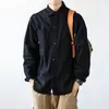 Camisa de Trabajo Nueva para Hombre Manga Larga Estilo Coreano Moderna Holgada con Bolsillo Chaqueta Casual para Hombre Primavera y Otoño 2025