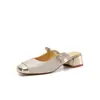 Mules Zhr de Estilo Francés con Punta Cerrada para Mujer, Nuevos Sandalias de Exterior Estilo Chino Retro Verano 2026, Mules Elegantes