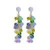 Pendientes de borla de cristal de lirio de color dopamina para mujer, pendientes de temperamento fresco y dulce, de moda que combinan con todo.