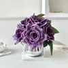 Rosas Artificiais, Arranjos de Flores de Mesa de Jantar de Luxo Leve de Alta Qualidade, Enfeites Decorativos, Flores Artificiais, Buquês, Arranjos Florais, Entrega Transfronteiriça