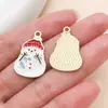 30 accesorios para joyería DIY: Árbol de Navidad de dibujos animados estilo gota de aceite, muñeco de nieve, Papá Noel y campanas como colgantes de regalo hechos de aleación de zinc