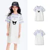 [Mesmo Estilo do Shopping de Propriedade Intelectual da Sanrio] Vestido de Verão Balabala para Meninas 2024 Crianças Maiores Vestido Falso de Duas Peças