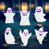 Placa de Jardim de Halloween Mais Vendida Transfronteiriça, Placa Decorativa Assustadora de Fantasma Branco que Brilha no Escuro para Festa de Feriado