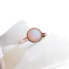 Anillo de Ópalo Natural Popular al por Mayor de Fábrica Plata S925 Incrustado con Piedra Principal 8*8 Joyería de Lujo Venta Directa de Fábrica