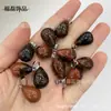 Pingente Redondo Gota d'Água 13*18mm Ametista Natural Olho de Tigre Acessórios para Brincos e Colares DIY Joias para Atacado