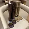 Primeiro Encontro Temporada Estilo Retrô Botas Merade Botas de Cano Alto Sandálias de Verão Femininas 2026 Novo Estilo Par Super Bonito para Usar com Saias Empilhadas