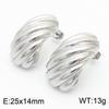Aretes de Acero Inoxidable con Patrón de Espiral Simple a la Moda para Mujer INS Retro Elegante Oro de 18k Aretes Combinables para Mujer