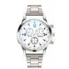Popular Transfronteiriço Colorido Vidro Azul Luz Três Olhos Pulseira de Aço Relógio Masculino Quartzo Relógio Masculino Atacado