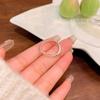Anillo coreano de plata cepillada para mujer, diseño de nicho, viento frío, anillo abierto, anillo 2025, joyería explosiva al por mayor