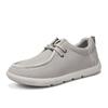 Lujo Ligero 2026 Otoño Talla Grande Estilo Hong Kong Cuero Transpirable Caña Baja Ropa de Trabajo Suela Gruesa Zapatos Deportivos Mocasines Ultra-Fibra Casuales para Hombre