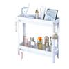 Estante de Almacenamiento Retráctil de Piso a Techo para Baño, Estante de Almacenamiento de Plástico Multicapa, Estante de Almacenamiento Sándwich para Inodoro