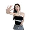 Spot Contraste Cor Pequena Camisola Estilo Feminino Sexy Exterior Desgaste Camisola Curto Apertado Spice Girl Estilo Desgaste Top