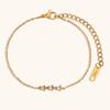 Pulsera con Colgante de Bambú de Tres Diamantes de Venta Caliente Transfronteriza Europea y Americana, Pulsera Sencilla y de Moda de Acero Inoxidable para el Día a Día, Joyería para Mujer