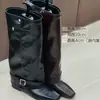 Hebilla de cinturón retro para aumentar la altura, botas de mujer, nuevas botas largas elegantes de punta cuadrada para otoño 2026, botas de montar de caña media