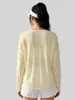 Top de Yoga de Manga Larga para Mujer Juyitang con Cordón Lateral, Sensación de Piel Desnuda, Alta Elasticidad, Camiseta de Fitness Adelgazante
