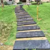 Losa de piedra azul escalones Escalones para césped de patio Almohadillas antideslizantes irregulares para pies Encimeras de piedra para pavimentar el jardín