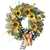 Nova Guirlanda de Girassol Simulada Primavera e Verão Transfronteiriça Guirlanda de Girassol Decorações para Pendurar na Porta de Casa Internas e Externas