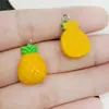 20 simulación fruta manzana plátano naranja fresa resina colgante llavero DIY colgante accesorios