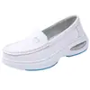 Sapatos de enfermeira com almofada de ar femininos quatro estações couro sola grossa antiderrapante sola macia respirável trabalho sapatos médicos femininos uma geração de cabelo