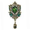 Colgante de Cristal Esmeralda Broche Cáliz Broche de Corte Retro Europeo y Americano Accesorios Pines Joyería Broche de Esmeralda