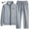 Conjunto Deportivo Casual Popular para Hombre Transfronterizo, Nueva Sudadera Cardigan de Primavera y Otoño, Chaqueta con Cuello Alto, Conjunto de Dos Piezas con Pantalones Largos para Hombre