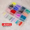 Kit de manicura de color para uñas de cristal para extensión de dedos sin papel, 288 piezas
