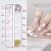 Joias para Nail Art Strass Fundo Plano Recorte de Diamante Rebites Adesivos de Unha Lantejoula de Diamante Colorido Fundo Plano de Diamante Pedaços de Concha Pérola Estilo Japonês Estilo