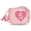 Bolso Bandolera Cruzado de Hombro Único para Niñas con Corazones de Colores, Versátil y de Moda, Bolso Cruzado Portátil en Rosa Puro