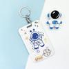 Funda impermeable antipérdida con diseño de astronauta en relieve, ideal para tarjetas de comida, agua, autobús, metro, tarjetas IC.