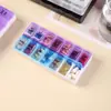 Pastillero Portátil Doble Capa de 14 Compartimentos para Una Semana, Pastillero a Prueba de Polvo, Caja Portátil de Almacenamiento de Medicamentos y Pastillas de 14 Compartimentos