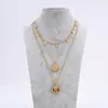 Colar de corrente com letra de design exclusivo feminino franja corrente de clavícula dupla camada personalidade retrô costura joia da moda versátil