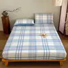 2026 Nuevo Algodón Puro Hilo Teñido Algodón Lavado Artículo Individual Sábana Ajustable Sábana Ajustable Individual Funda de Almohada Juego de Tres Piezas