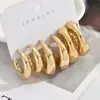 Explosões Europeias e Americanas 3/6 Pares de Brincos Irregulares em Forma de C com Gotas de Água Douradas para Mulheres Brincos Simples de Feijão Retrô Transfronteiriços