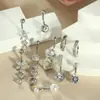 Conjunto direto da fábrica com 10 peças de anéis de umbigo de borboleta com zircônia, anel de umbigo longo de borboleta, joias para piercing corporal em estoque