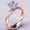 Anillo para Mujer Europeo y Americano Wish Transfronterizo Popular Oro Rosa Plata Oro Exportación Joyería Más Vendida Anillo de Princesa