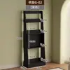 Gabinete vintage, estantería de noche, estante de exhibición, estante de almacenamiento vintage, almacenamiento multicapa de pie para sala de estar, gabinete lateral retro ultradelgado