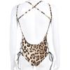 Produtos transfronteiriços nova lingerie sexy sexy estampa de leopardo maiô vazado fabricantes atacado e varejo