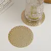 Tapete de Café Redondo de PVC Porta-Copo à Prova d'Água Porta-Copo de Flor de Natal Tapete Isolante à Prova d'Água Jogo Americano
