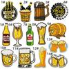 Novos Patches Bordados de Caneca de Cerveja Desenho Animado em Estoque, Emblemas Decorativos, Patches Bordados em Computador Termocolantes