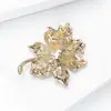 Broche de Flor de Gota de Aceite con Pedrería de Lujo Ligero a la Moda, Pin de Accesorio Artístico Lindo de Moda Único