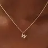 El Collar con Letra Más Vendido de Amazon con Diamantes, Exportación Personalizada Chapado en Cobre con Oro Real de 14K, Cadena para Clavícula, Regalo de Moda para Fiestas