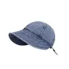 Gorra de tela vaquera tipo pico de pato, estilo de estrella femenina, que deja ver la cara, gorra de béisbol pequeña, plegable, casual, versátil, para cubrir la cara, sombrero de sol