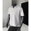 Camiseta de Manga Corta Boxy Pesada Estilo High Street Americano para Hombre, Polo Versátil de Verano Cleanfit, Pequeño Cuello en V Resistente a las Arrugas