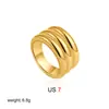 Europa e Estados Unidos transfronteiriço 18K ouro três camadas liso liso anel anel vento frio alto nível decorativo anel Amazon joia de mão