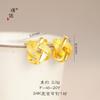 Puzuo Tienda de Oro Mismo Estilo Sha Jin Nudo Ruyi Aretes de Calabaza Diamante Completo Temperamento Femenino Aretes Sencillos Regalo para Novia
