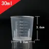 Vaso medidor de plástico de 20 ml, 30 ml, 50 ml y 100 ml con escala. Vaso medidor de laboratorio con escala.